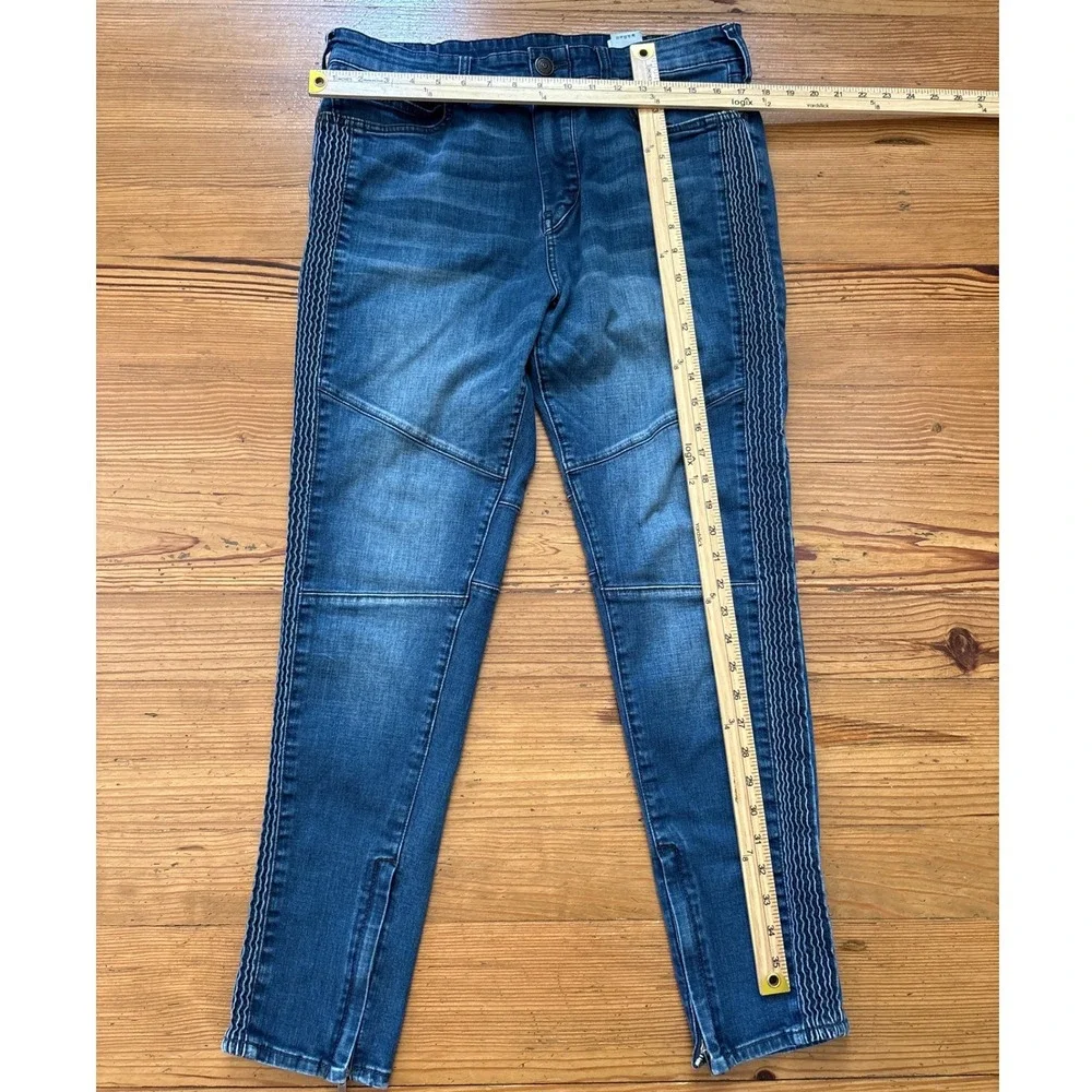 True Religion Mick Jeans Mens Blue Moto‎ Slouchy Skinny Ankle Zip SIZE 34